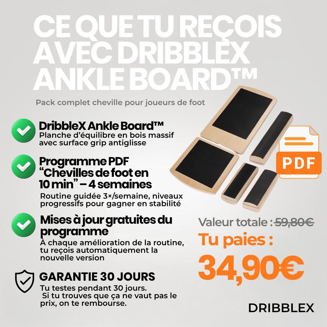 DribbleX Ankle Board™ – Planche d’équilibre cheville spéciale footballeurs